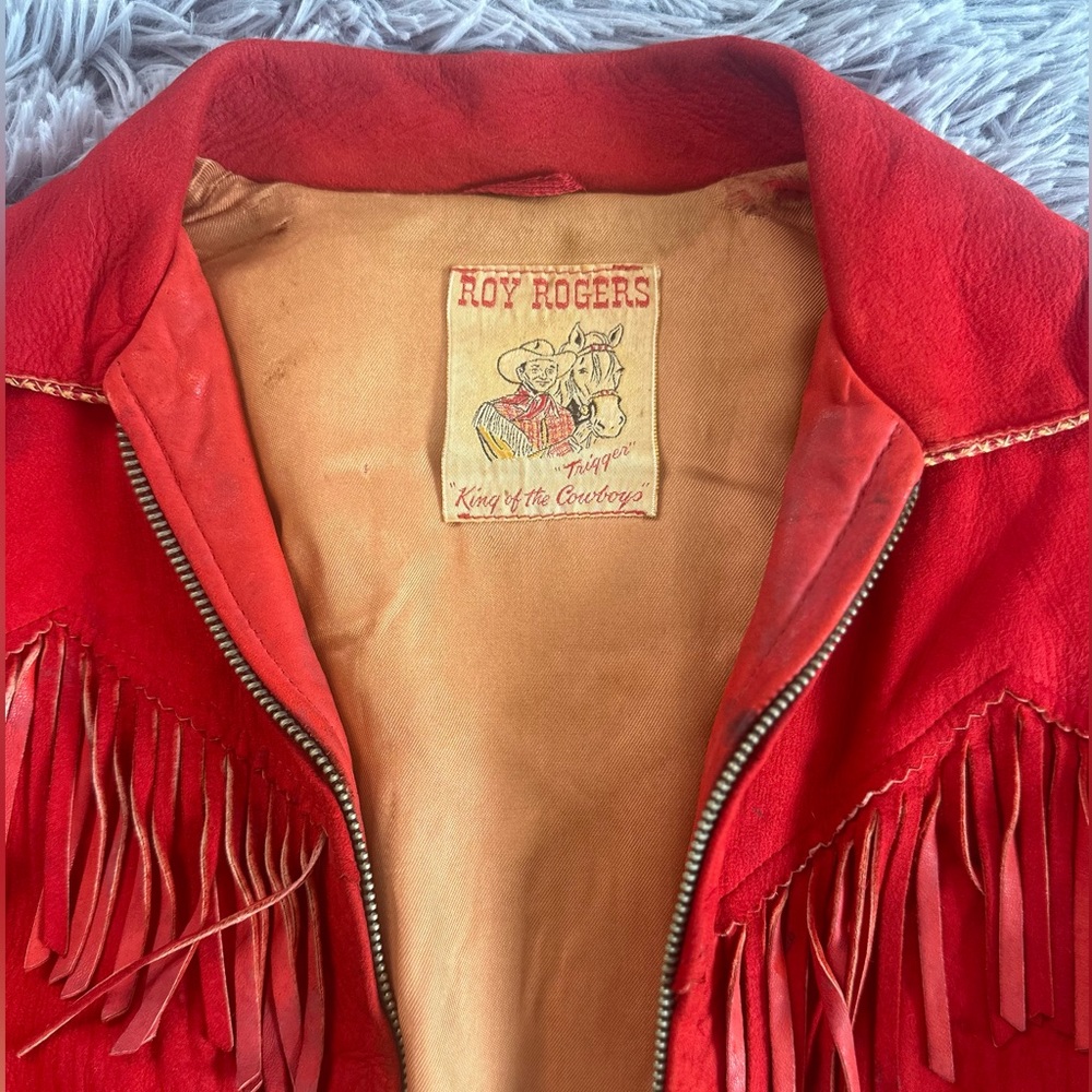 RARE ORIGINAL 1950’s Roy Rogers “King of the Cowboys” Red Suede Fringe Jacket